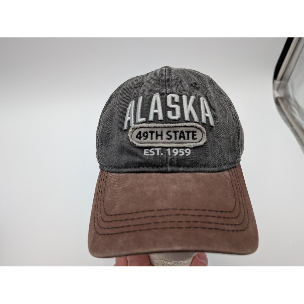 Alaska Outpost 49th State Est 1959 Baseball Cap Hat Gray Brown OP11606 NEW